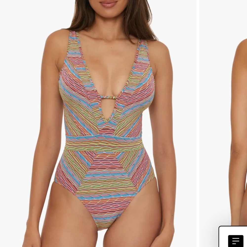 BECCA Free Spirit Plunge One-Piece Swimsuit NWT - Picture 2 of 13
